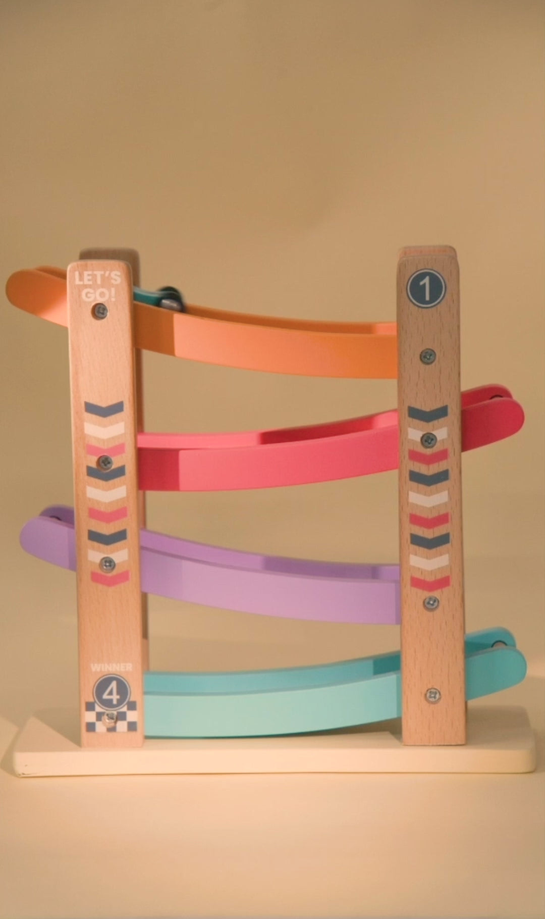 Playbox Speedy Wheels Wooden Car Race Toy Track Set