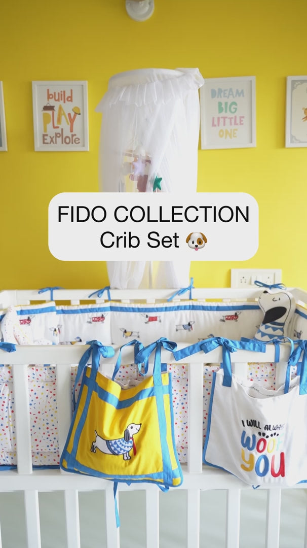 Annasimona Kids Fido Crib Bedding - Set of Eight - Fido Fido - ONE SIZE