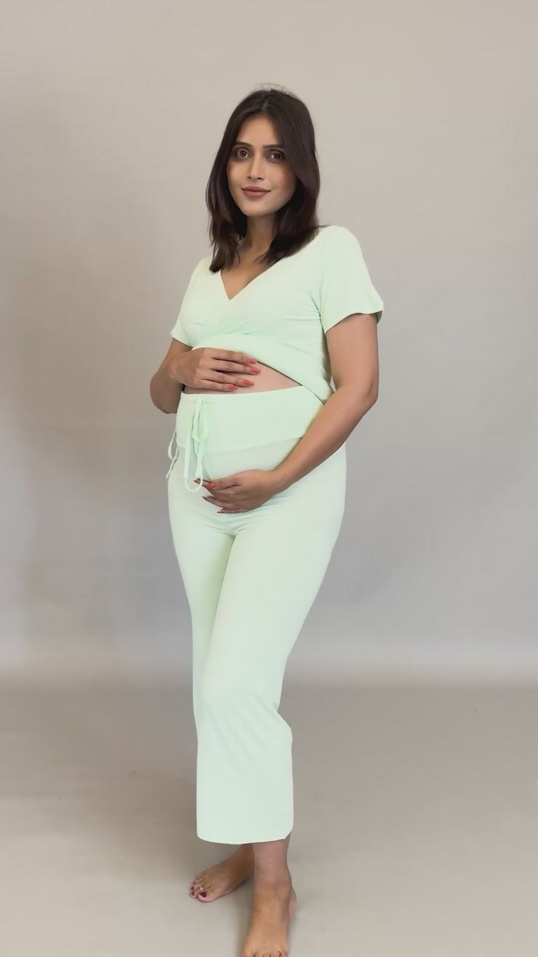Block Hop Maternity Wrap Top - Lime