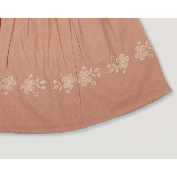 Early Sunday Cotton Dobby Swiss Dots Luna Skirt - Strawberry