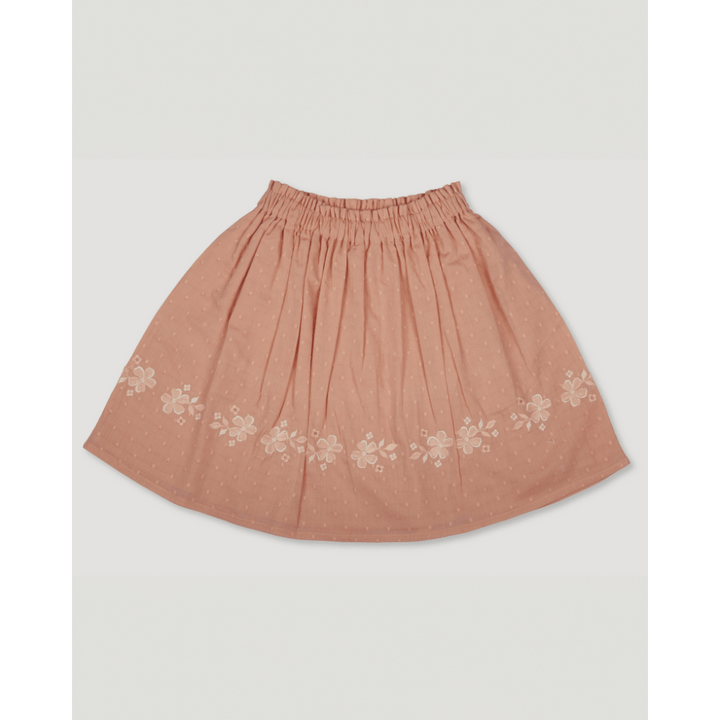 Early Sunday Cotton Dobby Swiss Dots Luna Skirt - Strawberry