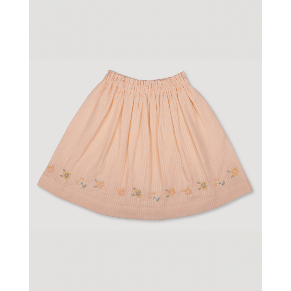 Early Sunday Cotton Seersucker Luna Skirt - Warm Sand