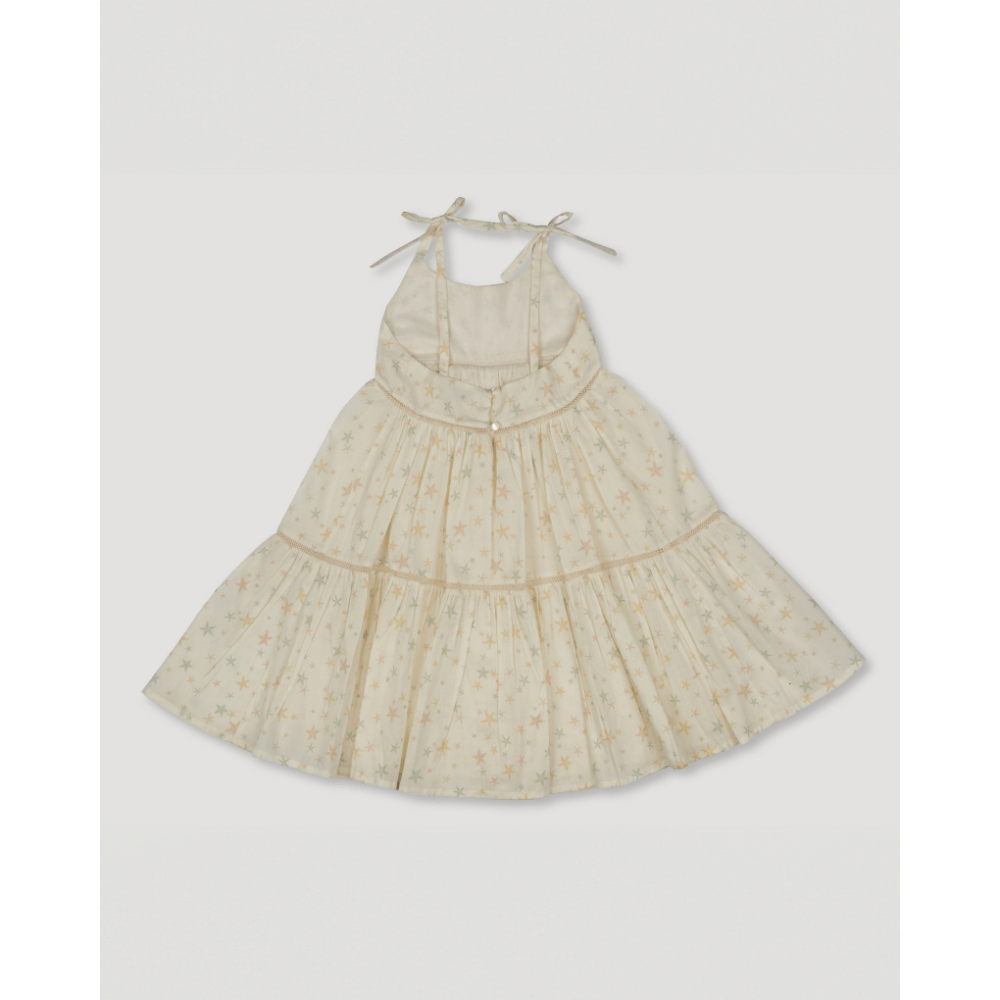 Early Sunday Girls Printed Cotton Cambric Dress - Star Fish