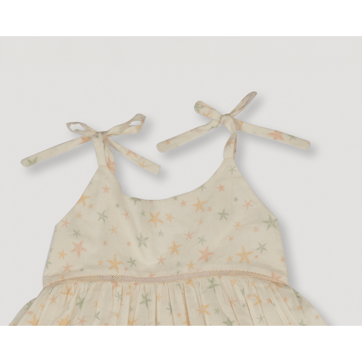 Early Sunday Girls Printed Cotton Cambric Dress - Star Fish