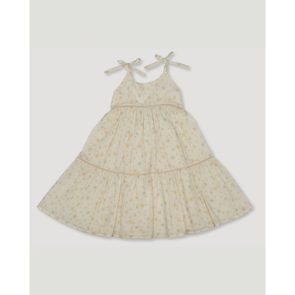 Early Sunday Girls Printed Cotton Cambric Dress - Star Fish