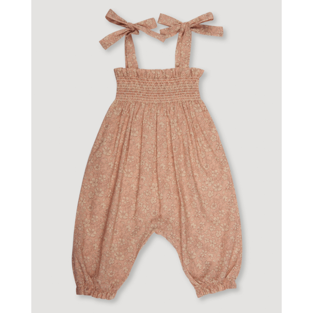 Early Sunday Printed Cotton Cambric Romper - Garden Flower
