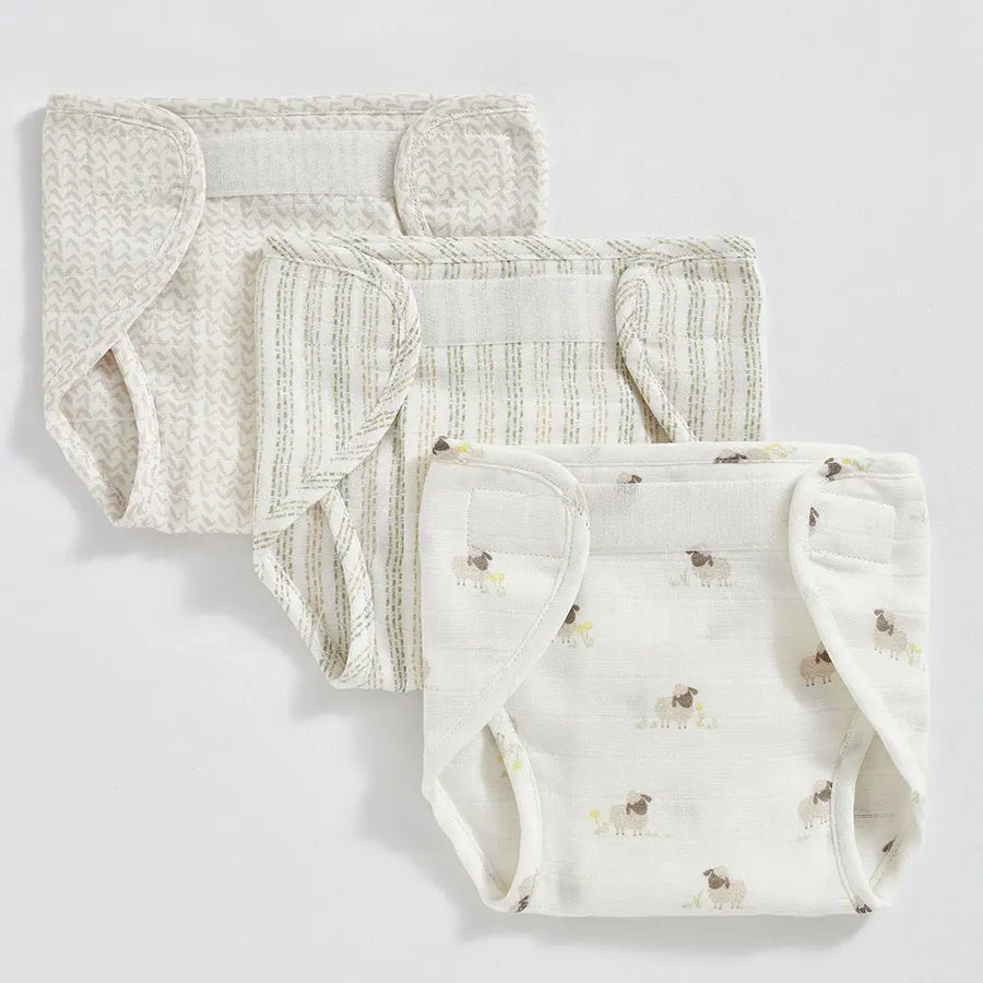 Annasimona Kids Sheep Muslin Nappies - Set of Three