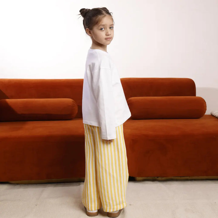 Krawl Kids Striped Pants - Yellow &amp; White