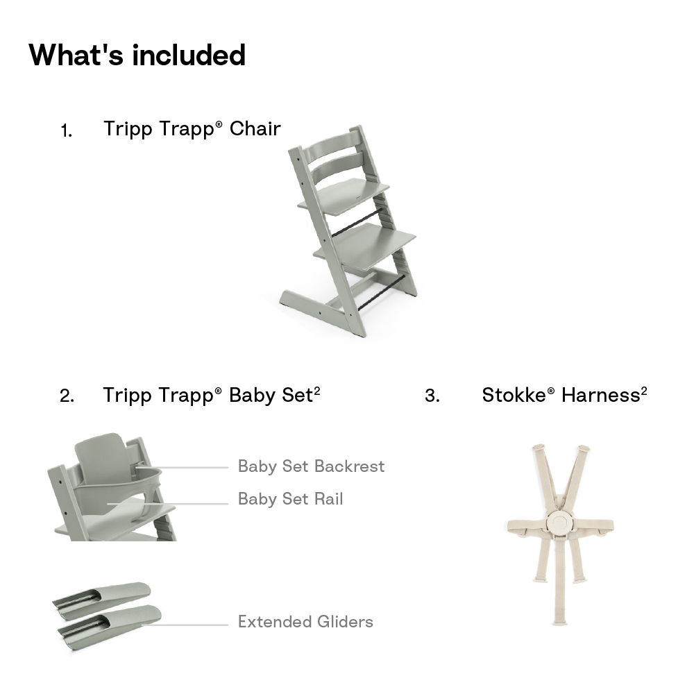 Stokke® Tripp Trapp High Chair Combo with Baby Set and Harness