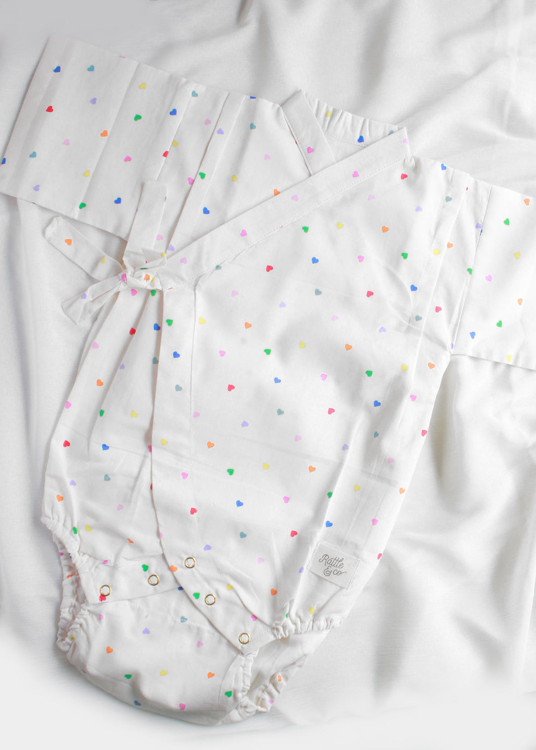 Rattle &amp; Co. A Heart Party Kimono Style Romper