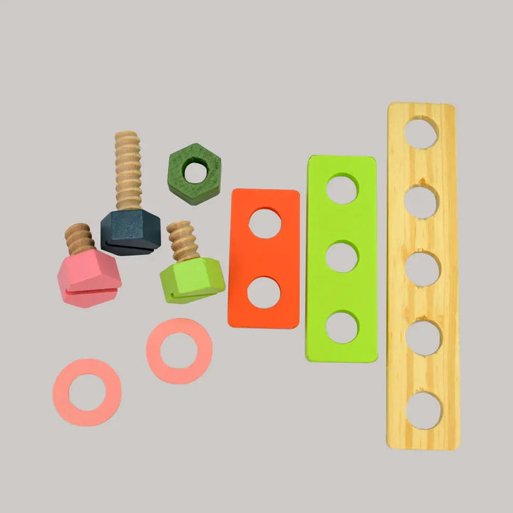 Playbox Pretend Play Toy Wooden Tool Kit - 31 pcs