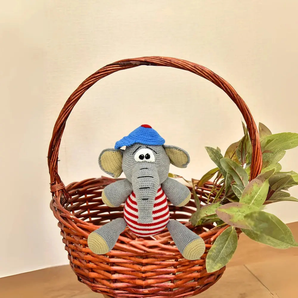 Bobo the Elephant – Lovingly Handmade Crochet Soft Toy | Safe &amp; Adorable Gift for Kids
