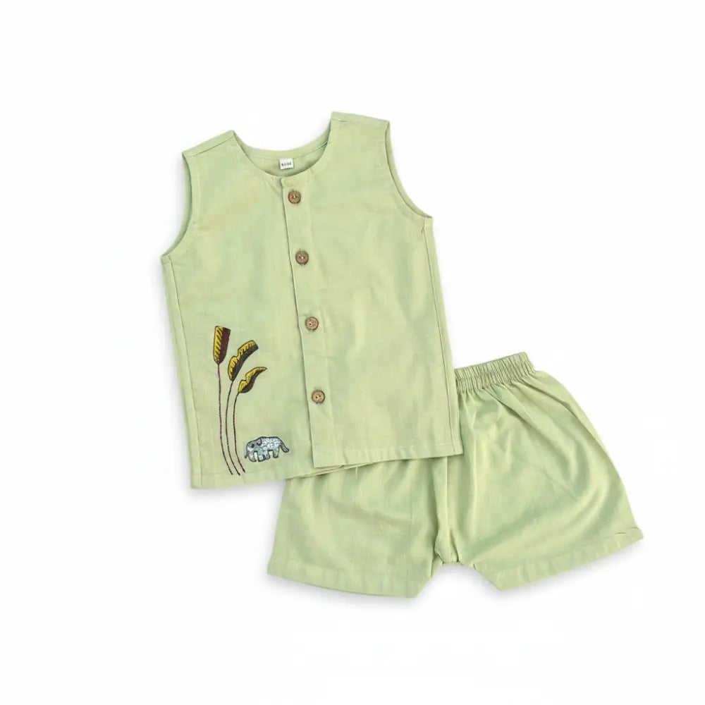 Bhaakur Organic Cotton Elephant Jhabla Set