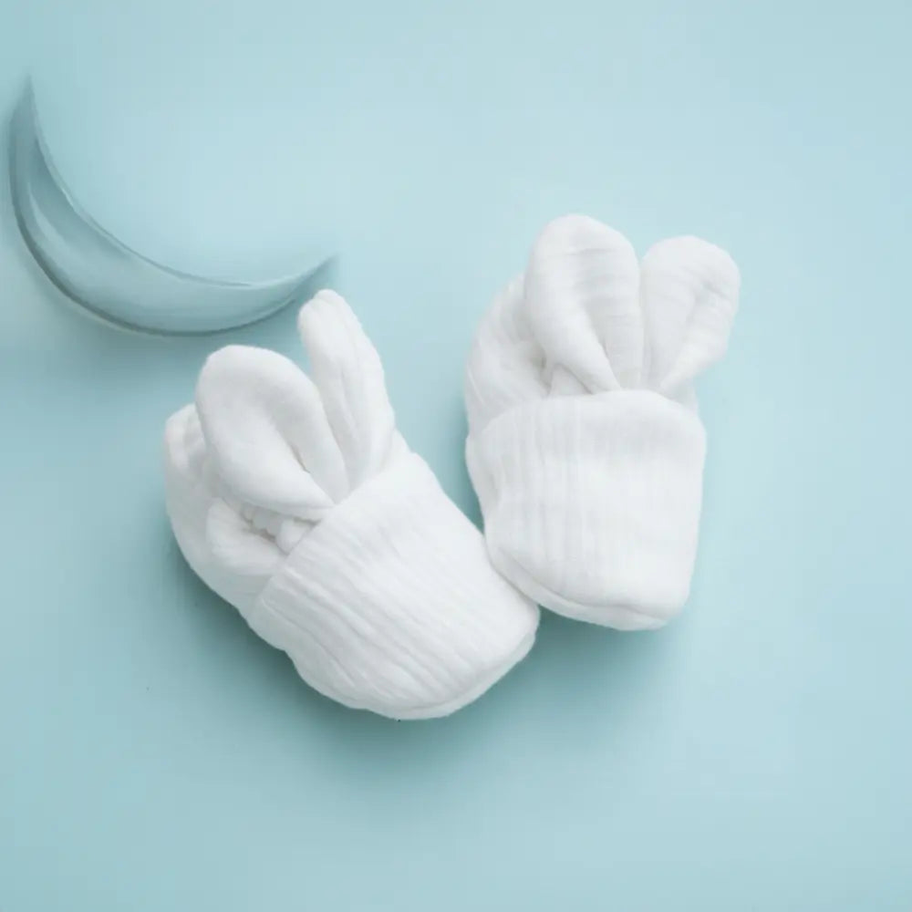 PureCloth.Co White Bunny Booties|Handcrafted for Tiny Feet