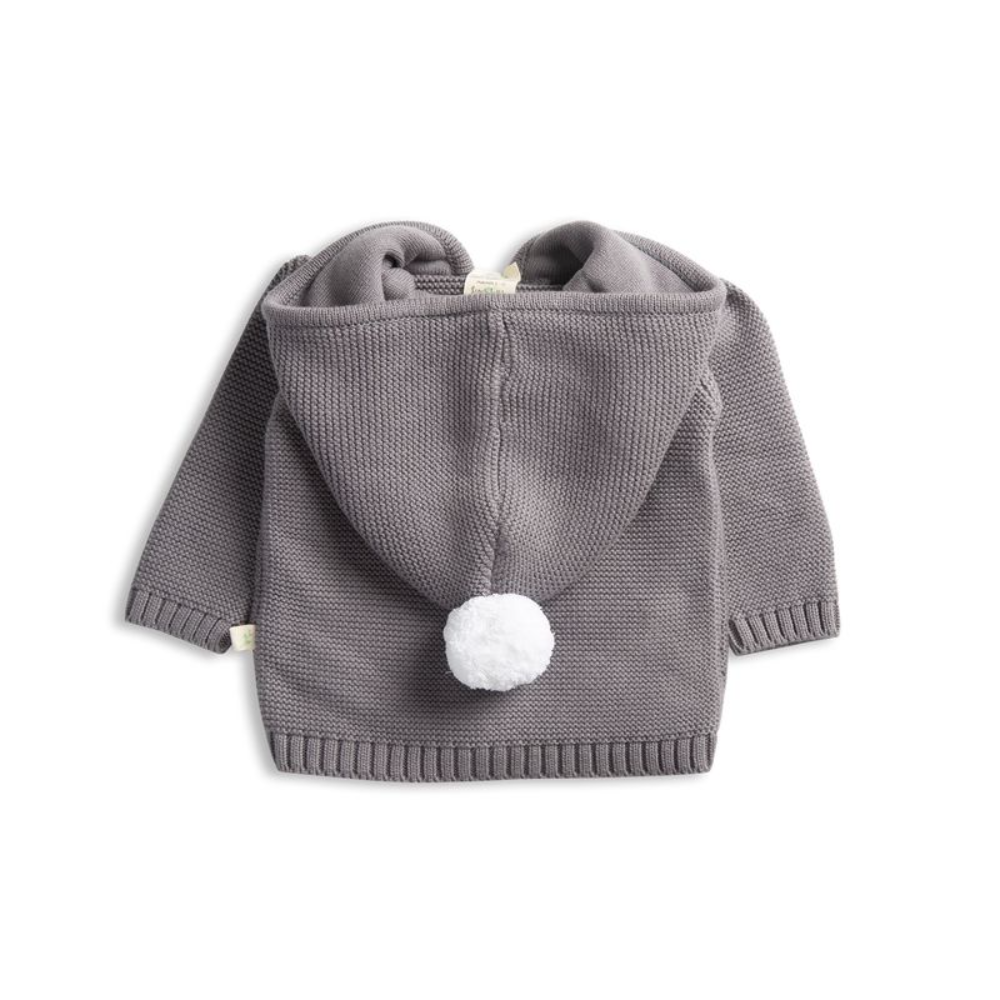 Tiny Twig Knitted Hoodie Soft Grey