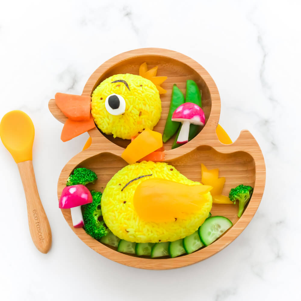 Bamboo Duck Suction Plate -Yellow