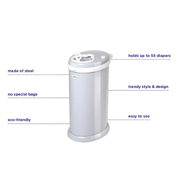 Ubbi Steel Odor Locking Diaper Pail - Ivory
