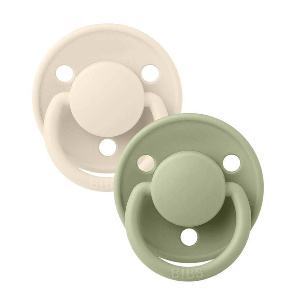BIBS De Lux Silicone Round Pacifier, Onesize (Pack of 2)