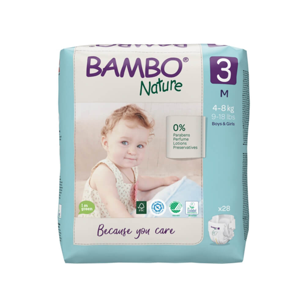 Bambo Nature Skin Friendly Tape Diapers - Medium (4-8 kgs)