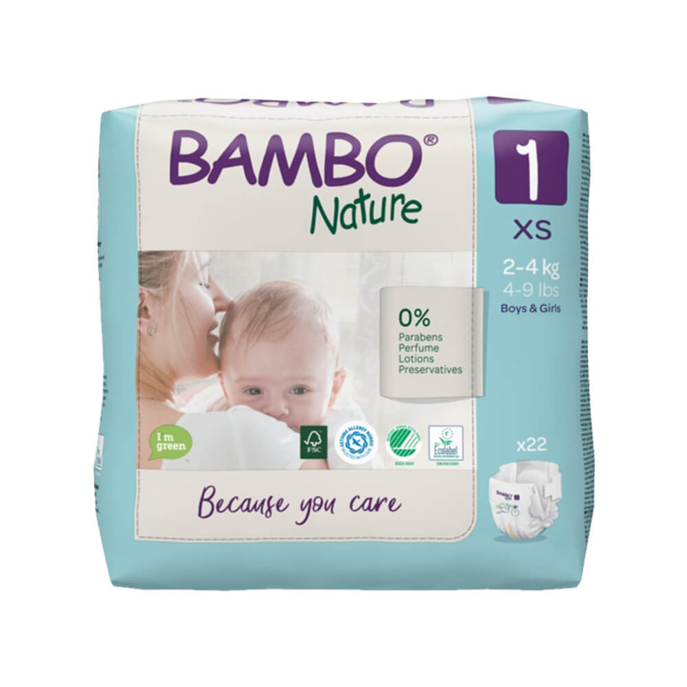 Bambo Nature Skin Friendly Tape Diapers - XS (2-4 kgs)