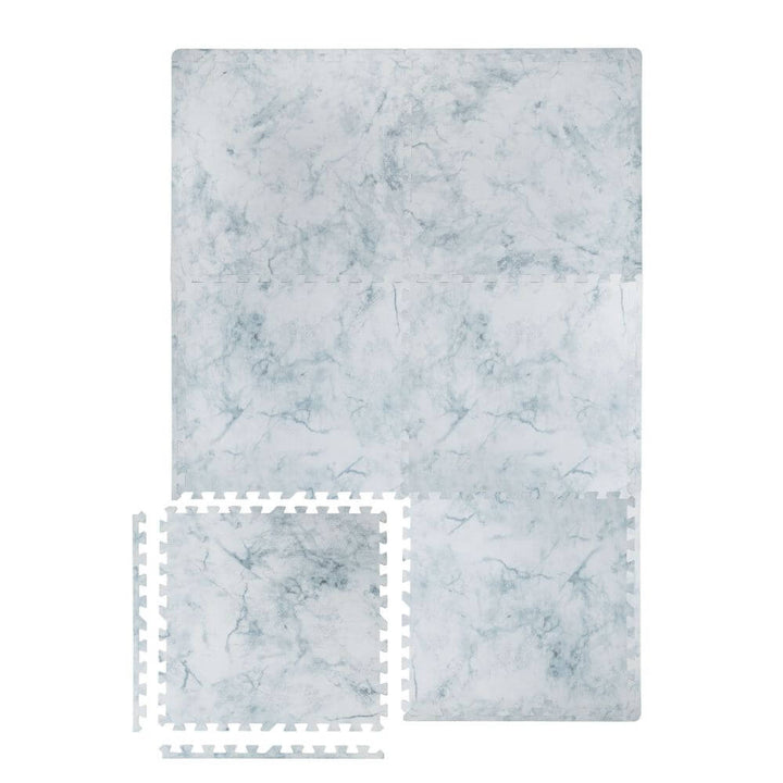 Interlocking Puzzle Mat Marble Print Grey