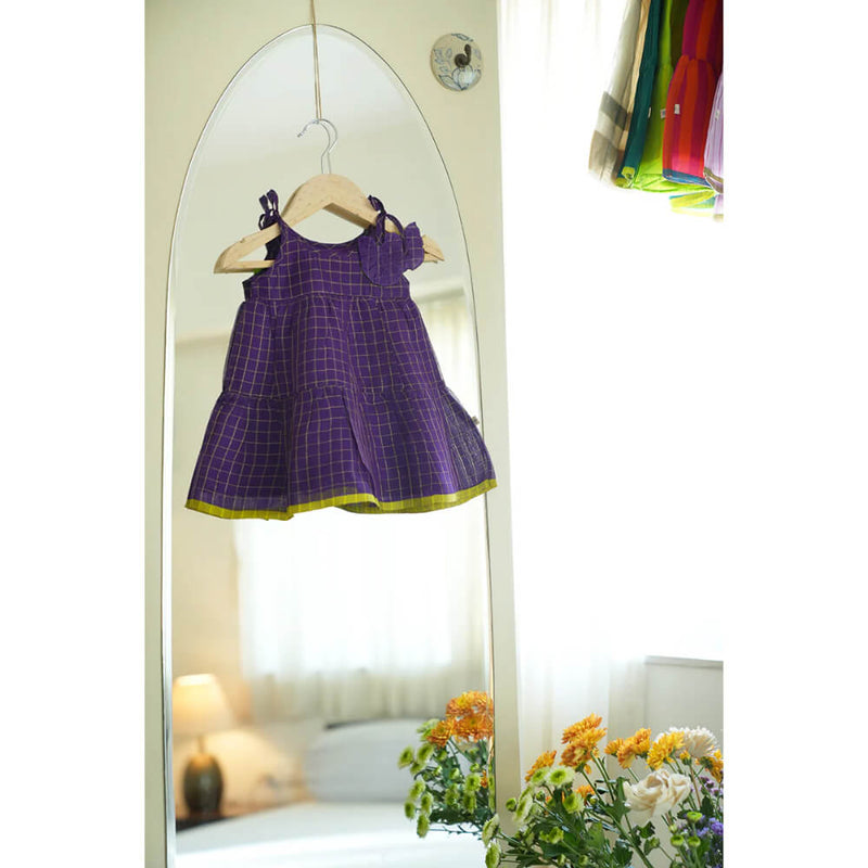 Lata Purple Sleeveless Infant Tiered Dress