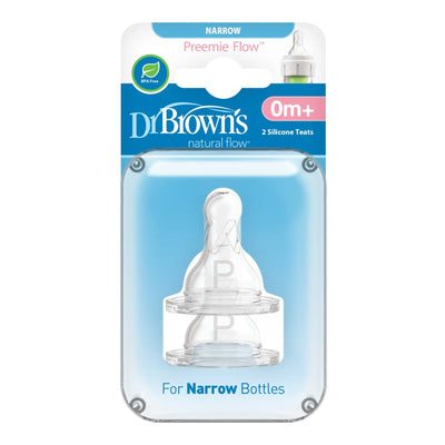 Preemie Flow Silicone Narrow Nipple - 2 Pack