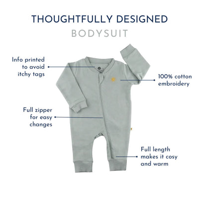 Organic Ribbed Cotton Bodysuit- Sunny Mustard