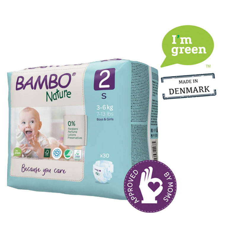 Bambo Nature Skin Friendly Tape Diapers - Small (3-6 kgs)