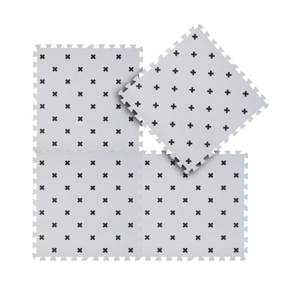 Interlocking Playmat Cross Print Grey