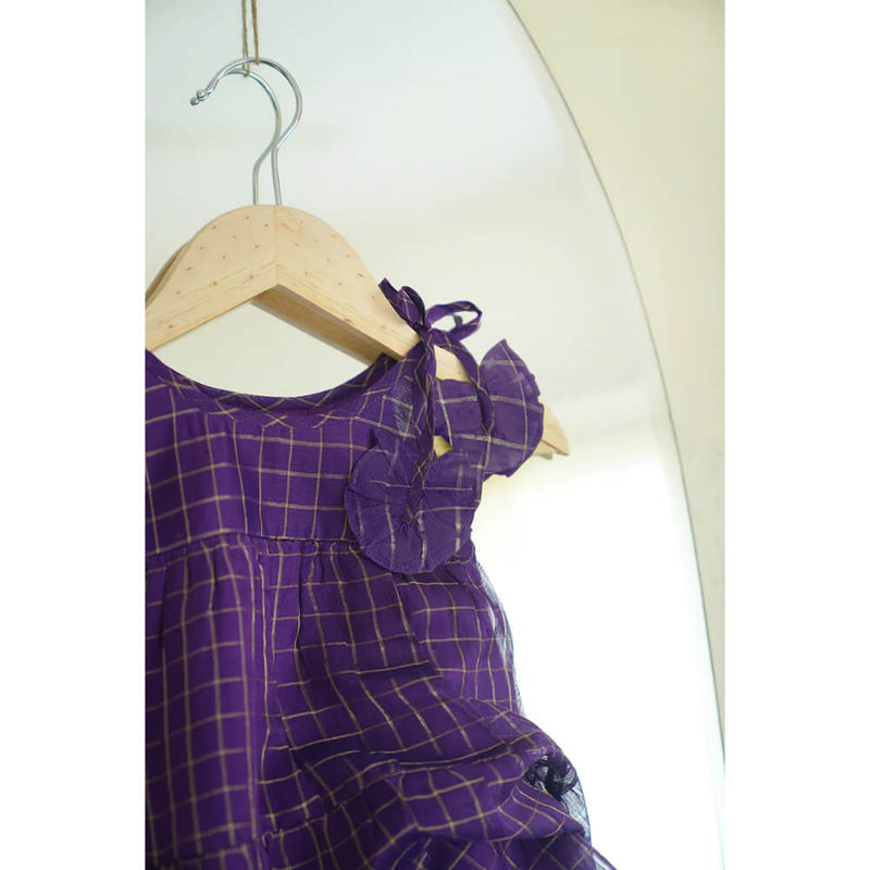 Lata Purple Sleeveless Infant Tiered Dress