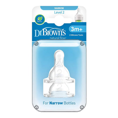 Dr. Brown's Natural Flow Level 2 Narrow Nipple - Set of 2 (3 Month+)