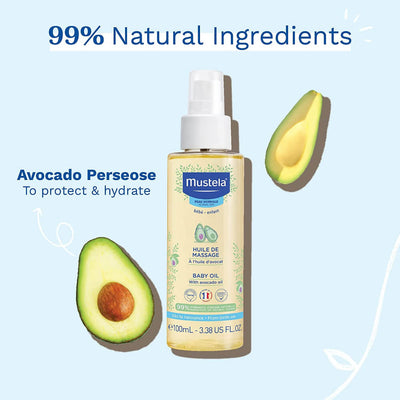 Mustela Baby Massage Oil With Avocado - 100ml