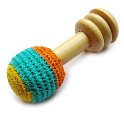 Wooden Non-Toxic Crochet Shaker Rattle Toy