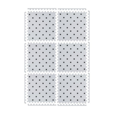 Interlocking Playmat Cross Print Grey