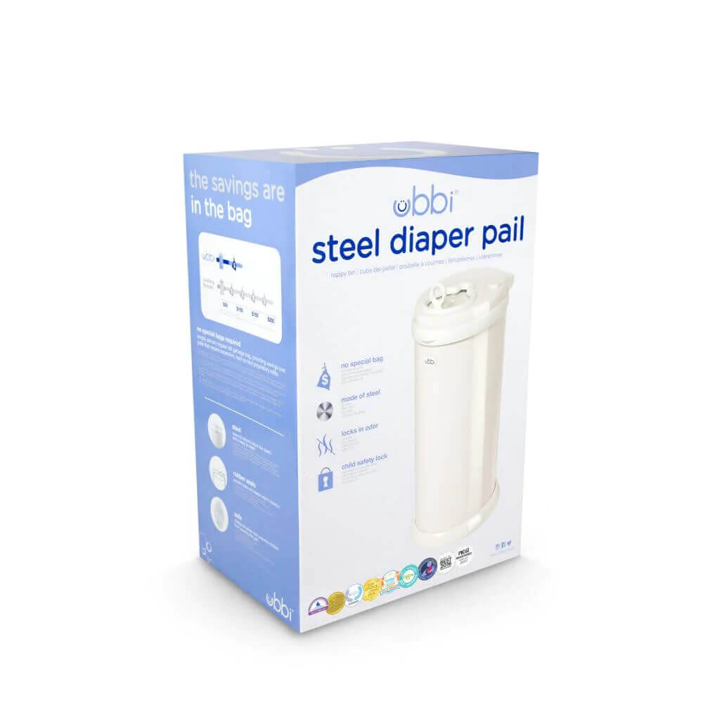 Ubbi Steel Odor Locking Diaper Pail - Ivory