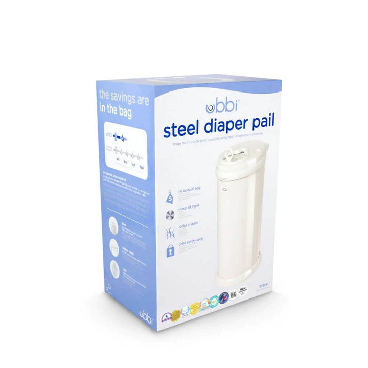 Ubbi Steel Odor Locking Diaper Pail - Ivory