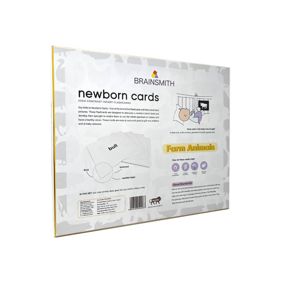 Brainsmith Farm Animals Newborn High Contrast Flash Cards