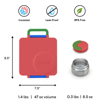 Omie Insulated Bento Lunch Box-Scooter Red