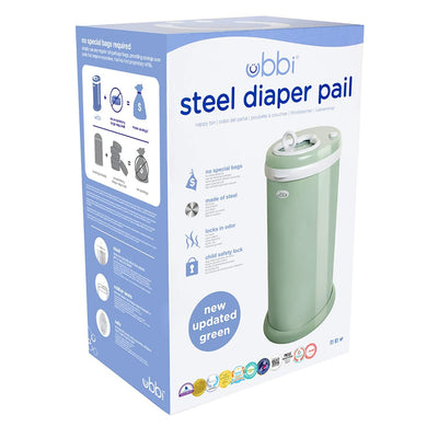 Ubbi Steel Odor Locking Diaper Pail - Sage