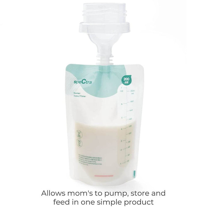 Spectra Easy Milk Storage Bags with Connector, 200 ml - 10 pcs