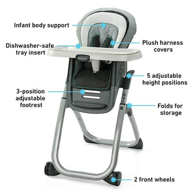 Graco DuoDiner DLX 6 in 1 High Chair - Mathis, Grey