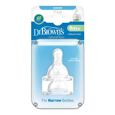 Dr. Brown's Y-Cut Silicone Narrow Nipple (Pack of 2)