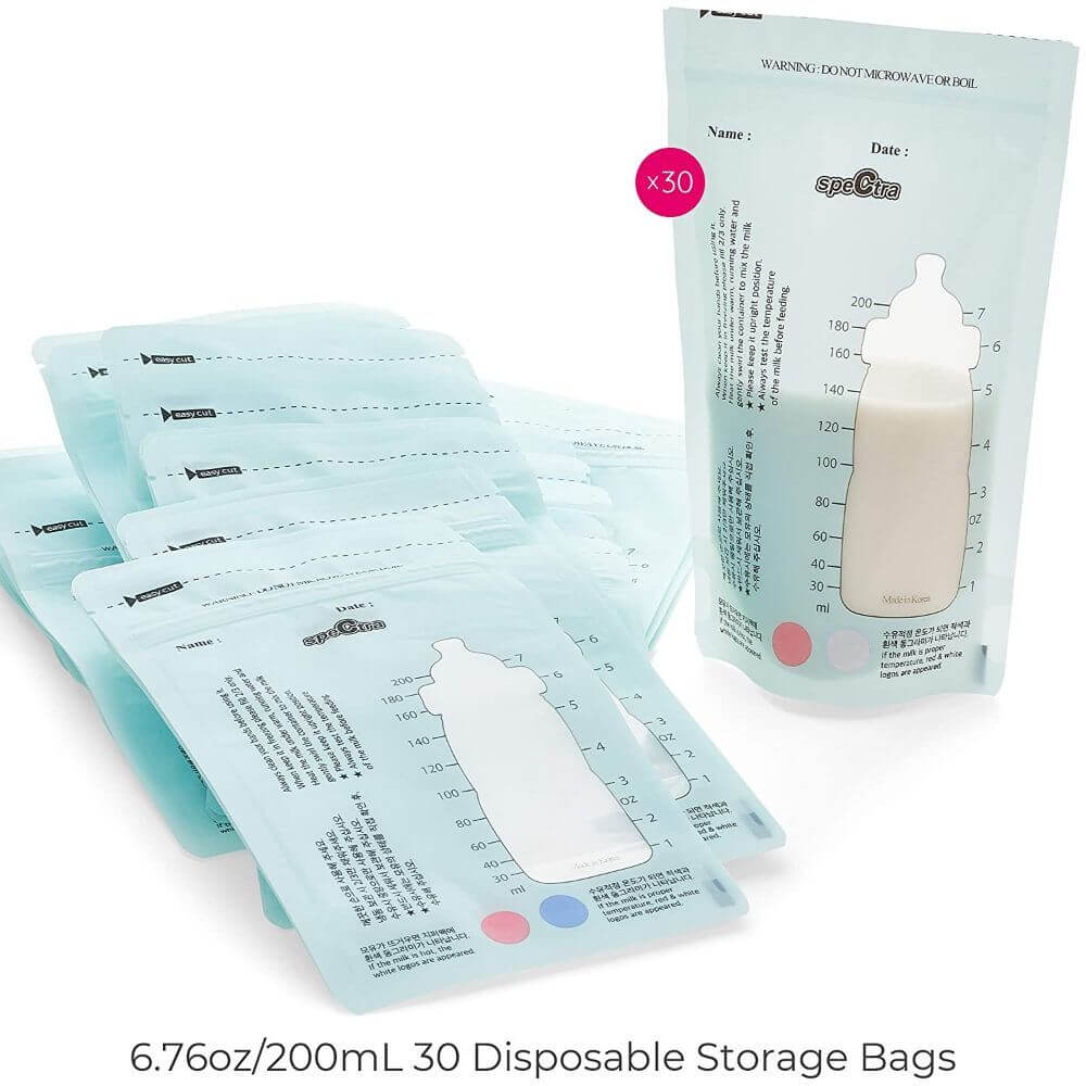 Spectra Disposable Breast Milk Storage Bags, 200 ml - 30 pcs