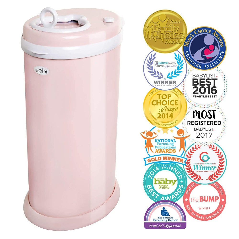 Ubbi Steel Odor Locking Diaper Pail - Blush Pink