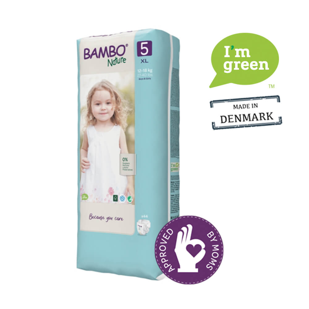 Bambo Nature Skin Friendly Tape Diapers - XL(12-18 kgs)