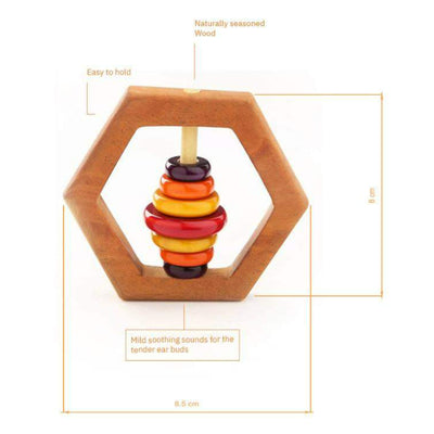 Ariro Wooden Rattle Hexagon