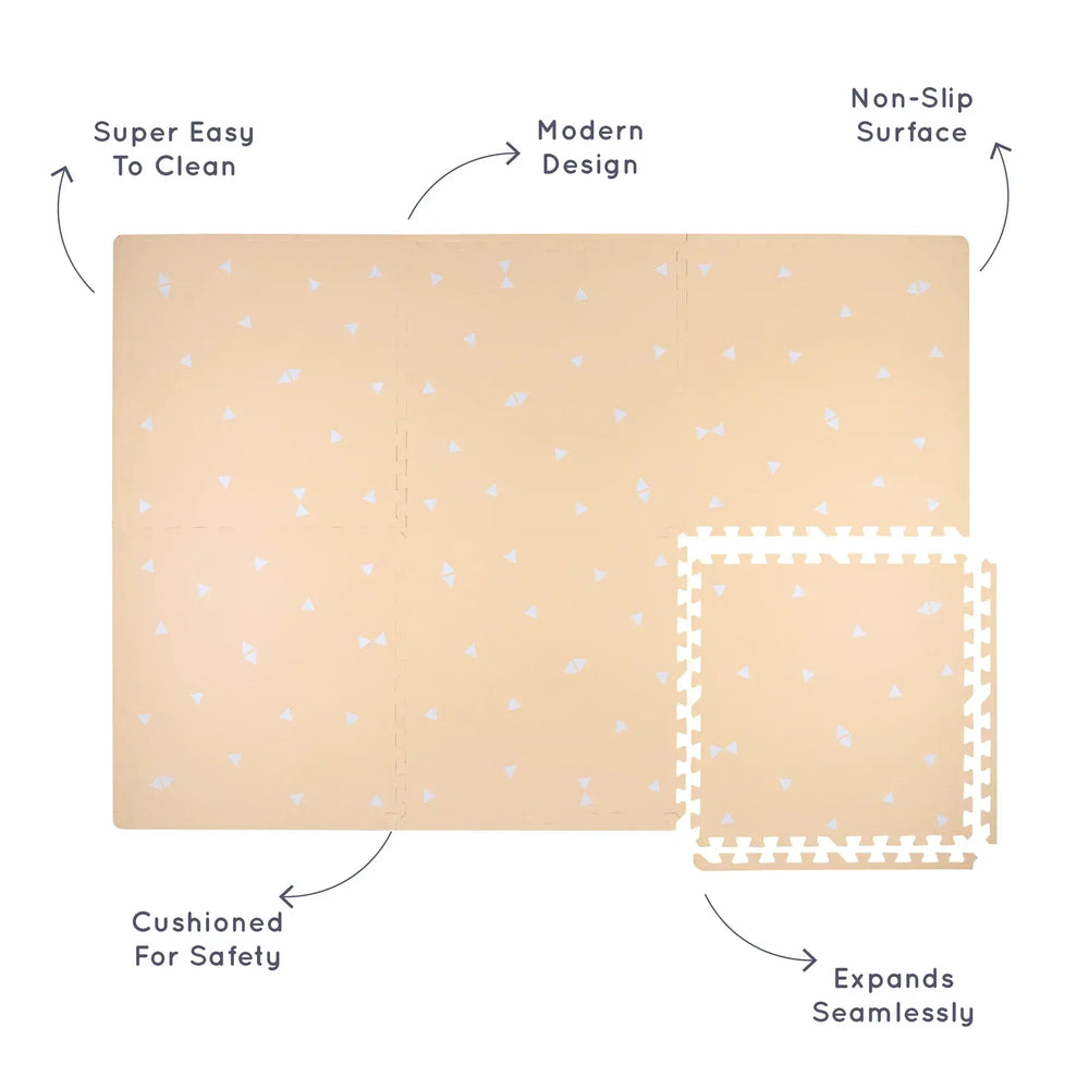 White Triangles Set in Playmat - Peach
