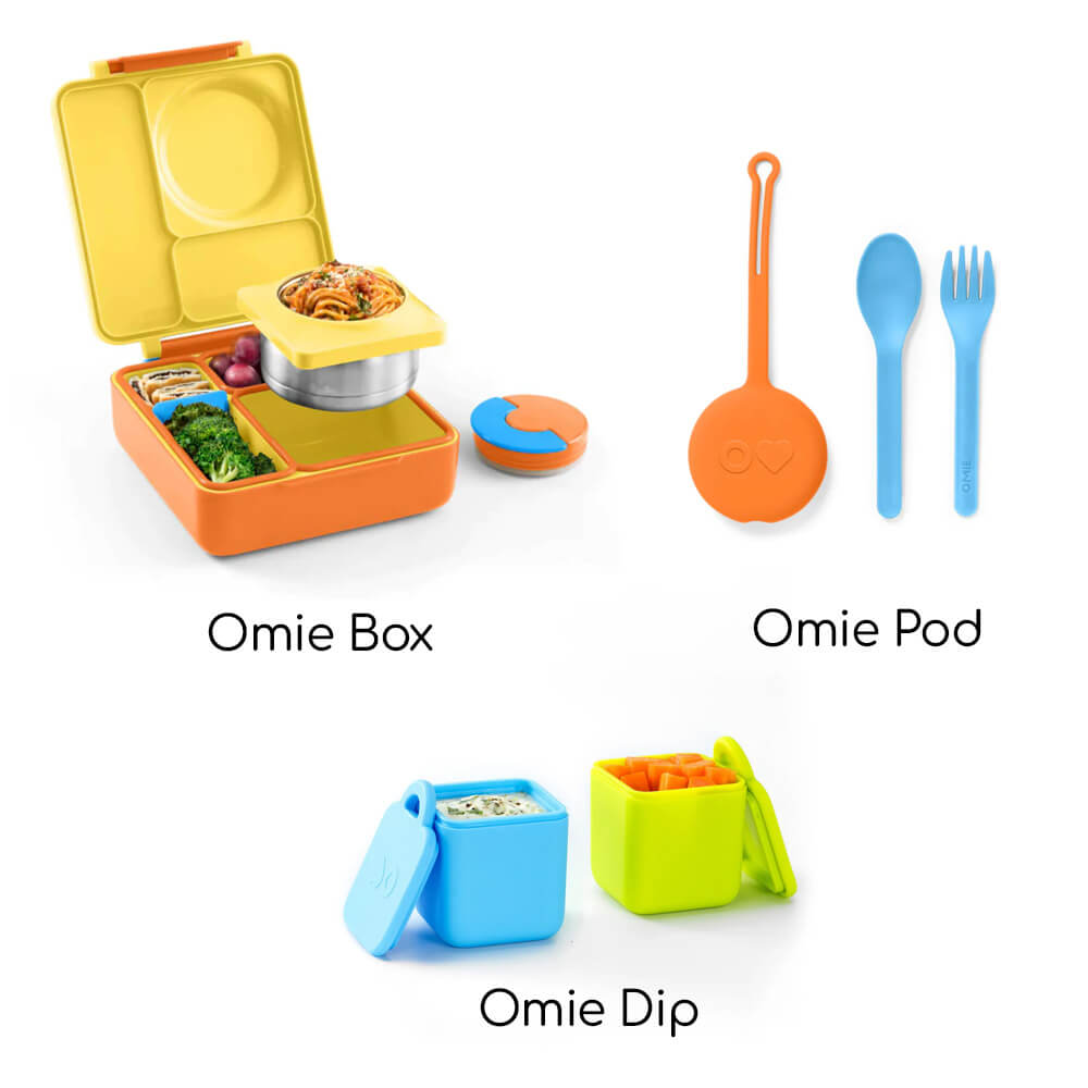 Omie Insulated Bento Lunch Box with Pod and Dip