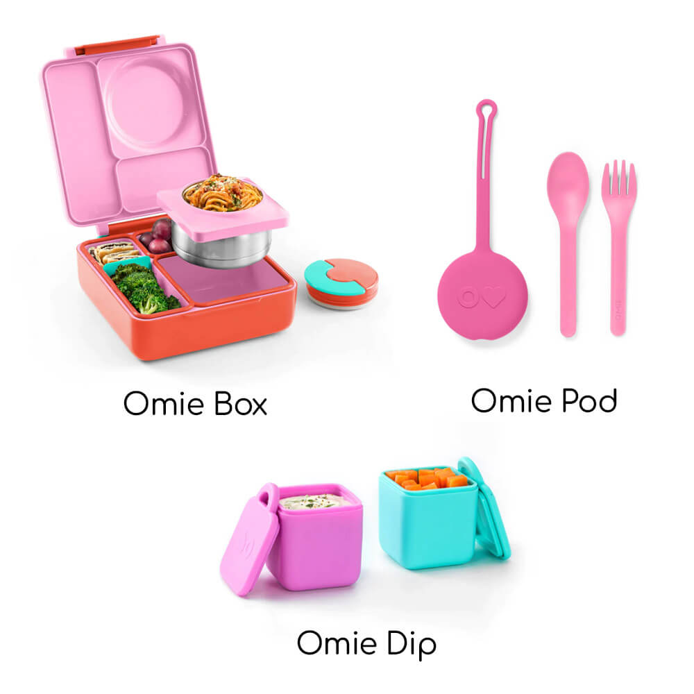 Omie Insulated Bento Lunch Box with Pod and Dip